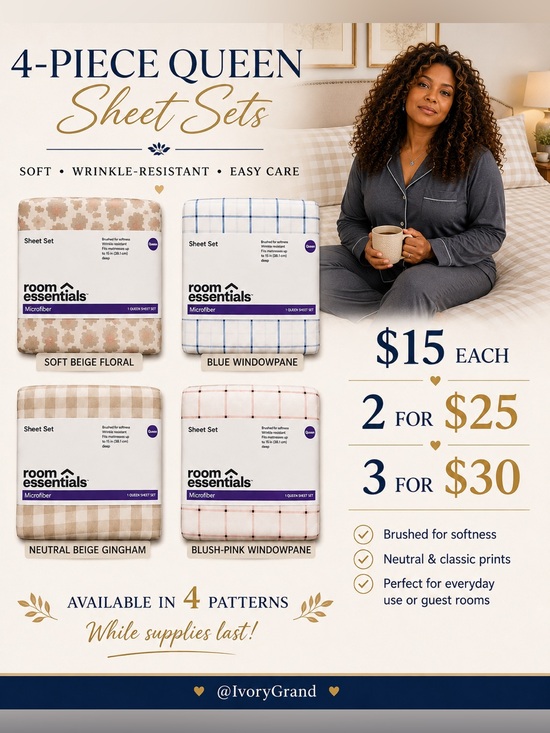 Room Essentials Other - 4-Piece Queen Sheet Set Room Essentials NWT